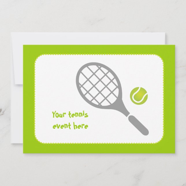 Convites Tênis racket e bola personalizados (Frente)