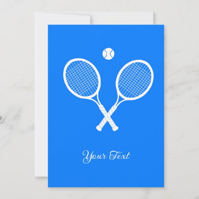 Convites Tênis Rackets Blue Background Party Personalizado (Frente)