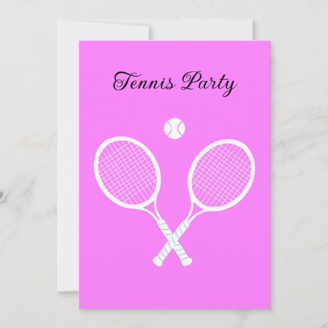 Convites Tênis Rackets e Ball Party Personalizados (Frente)