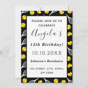 Convites Tênis Racquet Ball Patterno Party