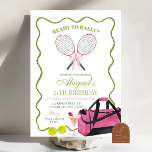 Convites Tênis Rally E Margaritas Adultos Aniversário