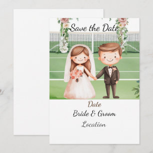 Convites Tênis Salve a data do casamento do Tênis Player