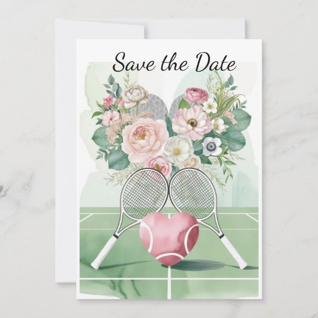 Convites Tênis Salve a data para a aquarela de casamento do (Frente)