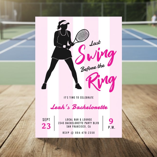 Convites Tennis Bacheloretette Last Swing Before the Ring (Criador carregado)