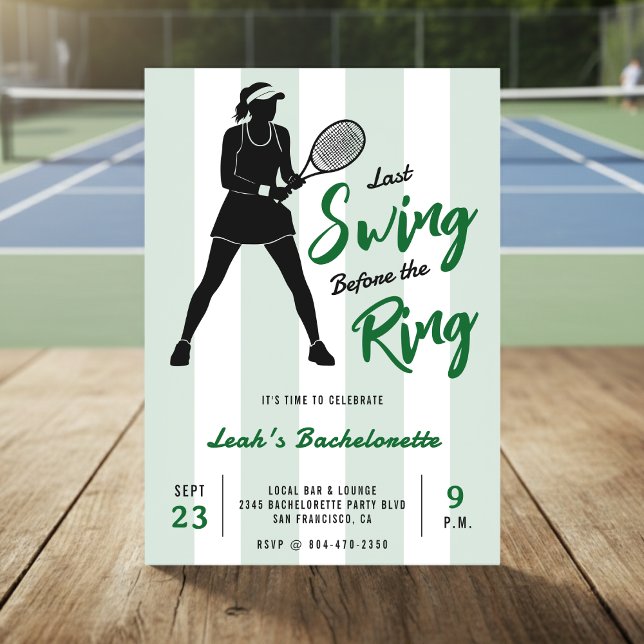 Convites Tennis Bacheloretette Last Swing Before the Ring (Criador carregado)