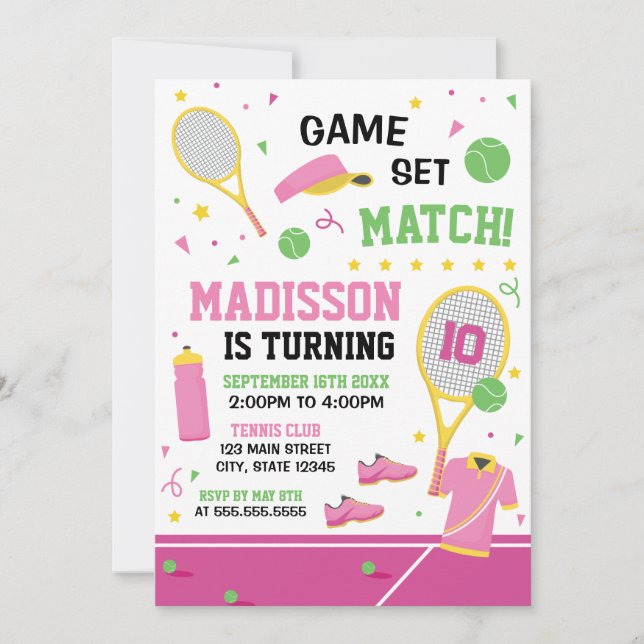 Convites TENNIS Birthday girl Invitation (Frente)