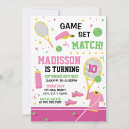 Convites TENNIS Birthday girl Invitation