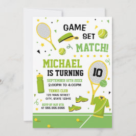 Convites TENNIS Birthday Invitation