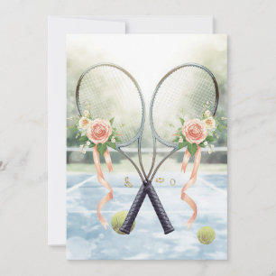 Convites Tennis Salve a data para o casamento do jogador de