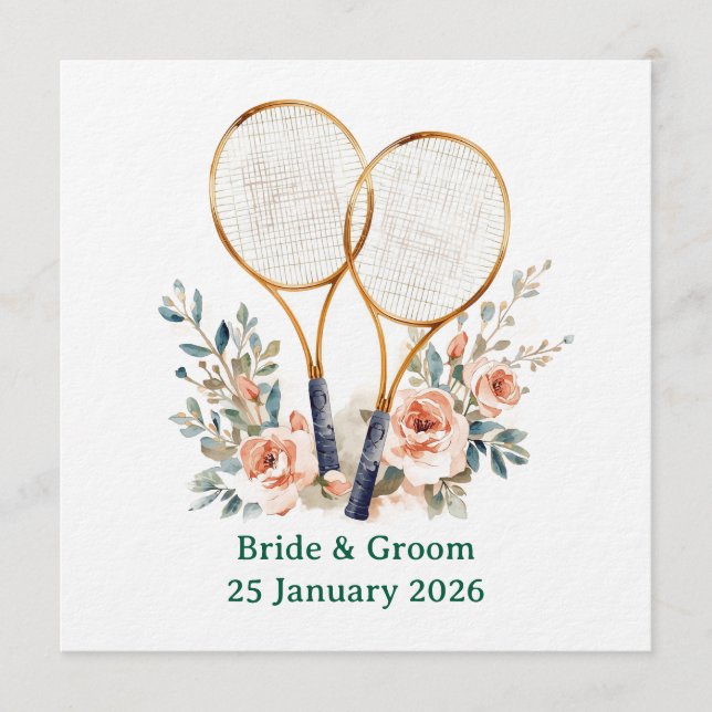 Convites Tennis Save the date Invitation  for Wedding  (Frente)