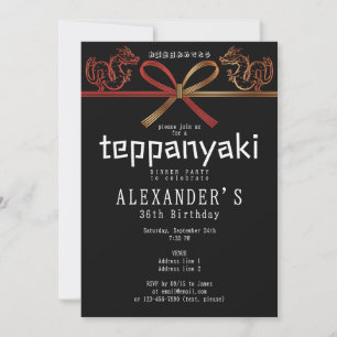 Convites Teppanyaki BLK Japonês Steakhouse Dragon Aniversár