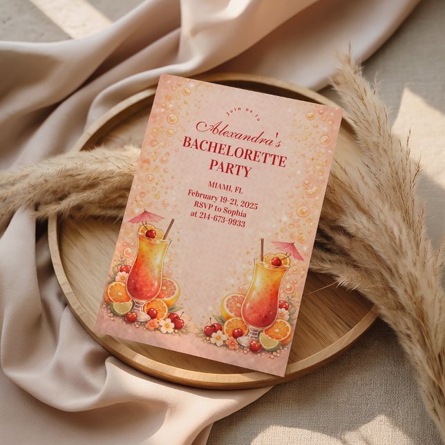 Convites Tequila Sunrise Miami Weekend Bachelorette Party (Criador carregado)