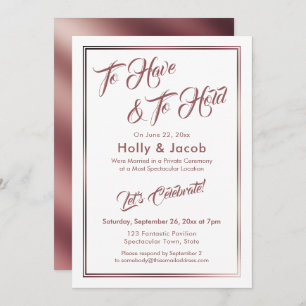 Convites Ter E Manter Rosa Dourado Sobre Branco, Recepção