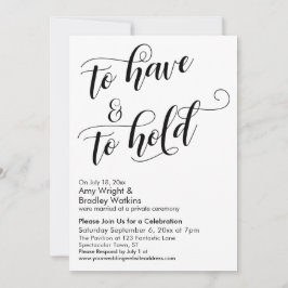 Convites Ter e Segurar Celebração Pós-Casamento do Roteiro