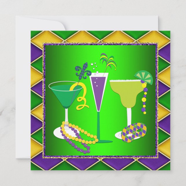 Convites Terça-feira Gorda Flor de Lis Festa de Terça-feira (Frente)