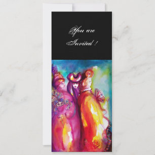 Convites TERCEIRA Bola de mascarada MÁSCARA,azul-amarelo-ou