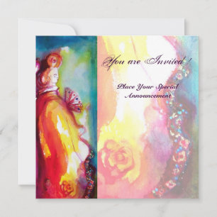 Convites TERCEIRA Bola de mascarada MÁSCARA,azul-amarelo-ou