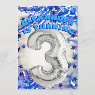 Convites Terceira Festa de Prata de Aniversário e Azul Idad