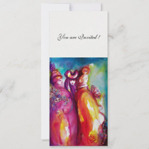 Convites TERCEIRA mascarada de MASSA, gelo branco vermelho-