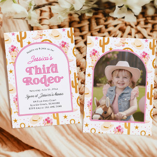 Convites Terceiro Rodeio de Vaqueira Foto de Aniversário de