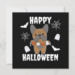 Convites Terninho de Halloween para Bulldog Francês