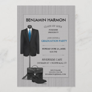 Convites Terno Masculino Risca de Giz para Formatura
