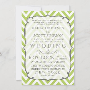 Convites Ternos Broto Lime Verde Listras Chevron Casamento