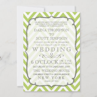 Convites Ternos Broto Lime Verde Listras Chevron Casamento
