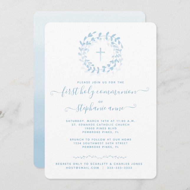 Convites Terra Azul da Comunidade e Cruz (Frente/Verso)