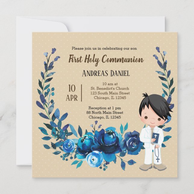 Convites Terra azul da Santa Comunhão (Frente)