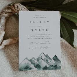 Convites Terra | Casamento de Montanha de Aquarela de inver