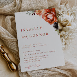 Convites Terra Cotta Autumn Floral Wedding