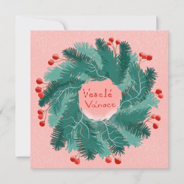 Convites Terra de Natal feliz na República Checa (Frente)