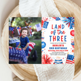 Convites Terra do aniversário de 3 anos Patriótico de Três