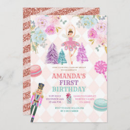 Convites Terra Floral do Quebra-Nozes da Garota Doce Aniver