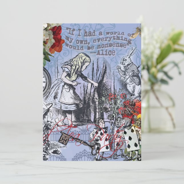 Convites Terra maravilhosa da cortina de asas - Azul (Em pé/Frente)