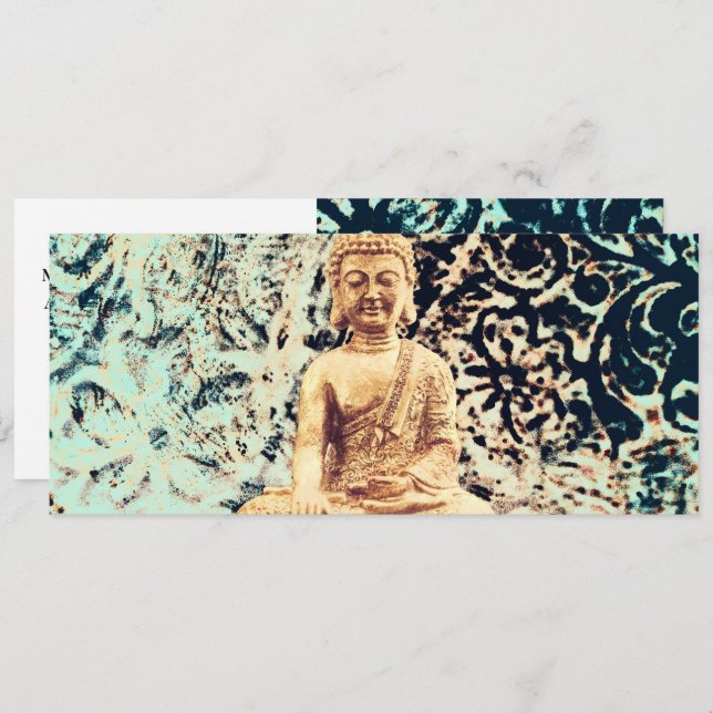 Convites Terra Sentando Buda Elegante Zen Gift Certificate (Frente/Verso)
