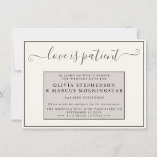 Convites Terra tons adiou o evento Love is Patient