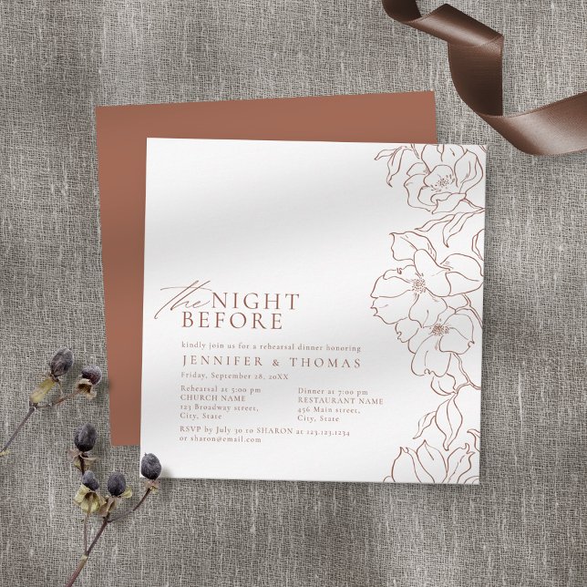 Convites Terraço floral na noite anterior ao ensaio (Criador carregado)