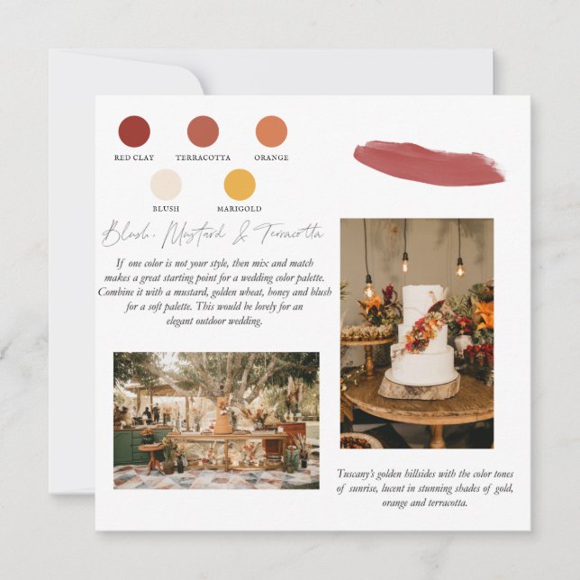 Convites Terracota Amanhecer | Paleta de Cores Laranja Dour (Frente)