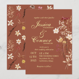 Convites Terracota Colorful Wildflower boho Weds