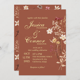 Convites Terracota Colorful Wildflower boho Weds