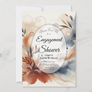 Convites Terracota Crepúsculo e Botões de Azul-Marinho noiv