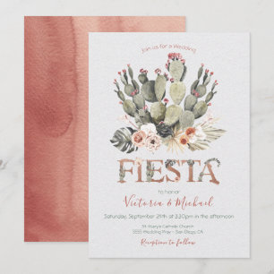 Convites Terracota e Cactus Wedding Fiesta