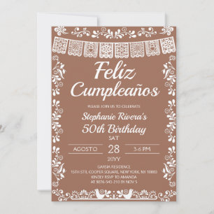 Convites Terracota Feliz Cumpleaños Aniversário