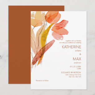 Convites Terracota Floral Aquarela Moderna Sem Pais