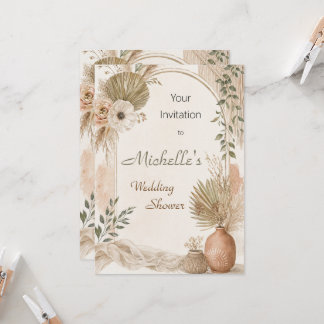 Convites Terracota Grama das Pampas Boho Floral