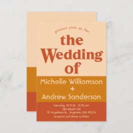 Convites Terracota Laranja Moderno Retrô 3.5x5