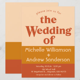 Convites Terracota Laranja Moderno Retro 6,5x8,75