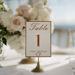 Convites Terracota Laranja Queimada Mesa de Casamento Old M<br><div class="desc">Números de mesa de casamento elegantes e sofisticados em creme old money e terracota laranja queimada. Como você vê,  apresenta um fundo creme boho old money com escrita rústica que combina com todo o conjunto.</div>
